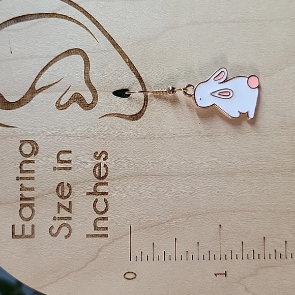 White Rabbit Drop Earrings - Picture 2 of 5